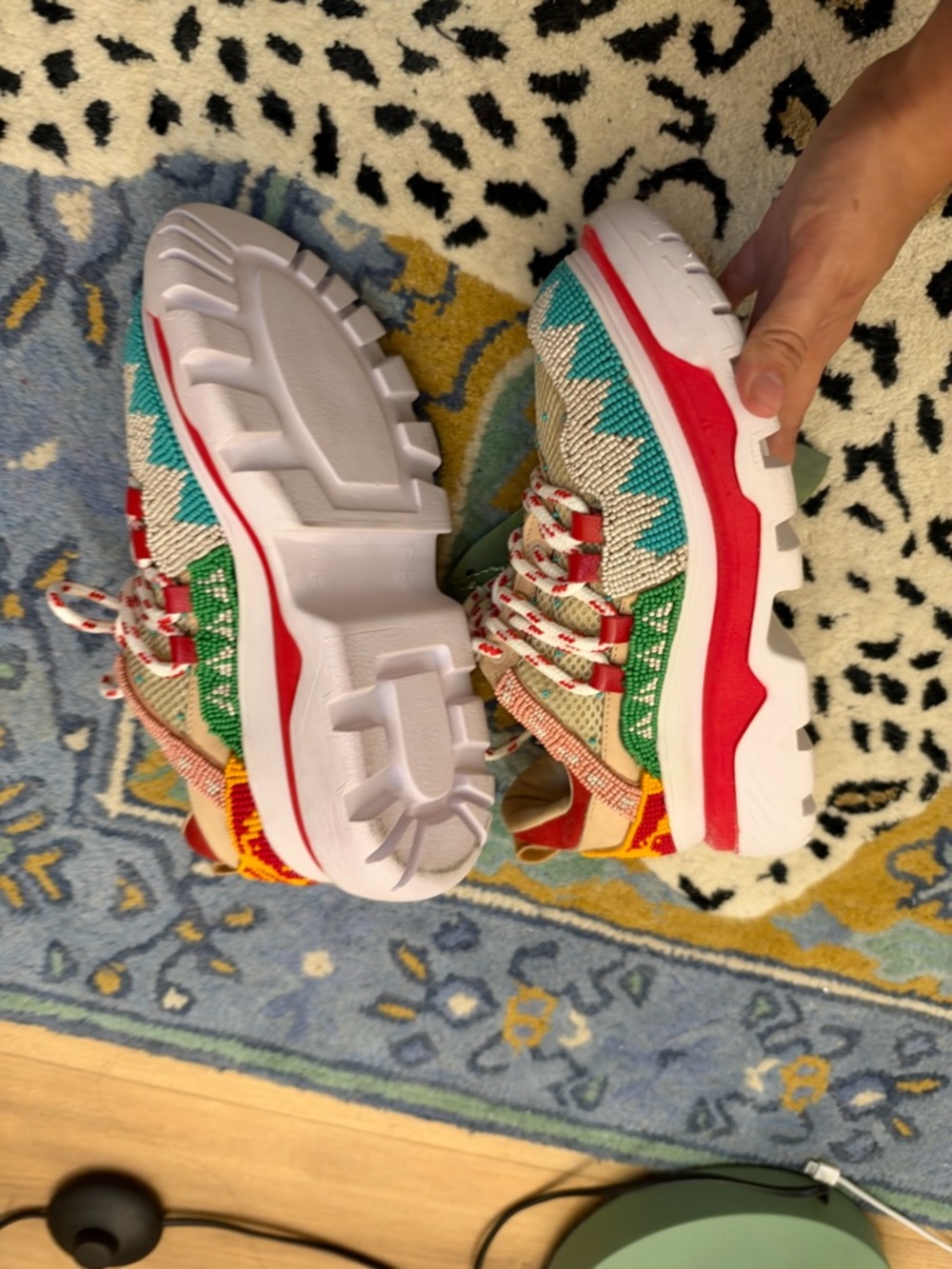 FARM Rio Beige Multicolor Beaded Sneaker - Picture 6 of 6